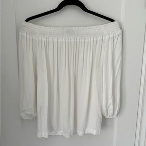 Aritzia Babaton Blouse Off The Shoulders - White - M